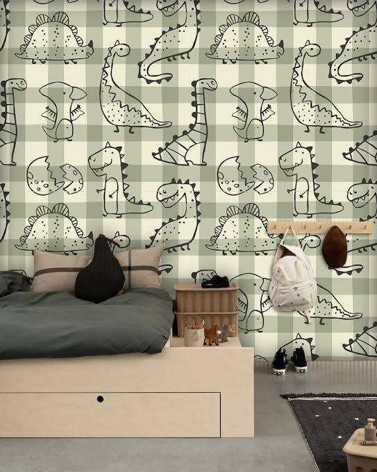 Papel Adhesivo Dinos Vichy verde (Decovinil)