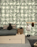 Papel Mural Dinos vichy verde
