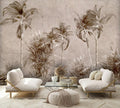 Papel Mural Tropical Marrón