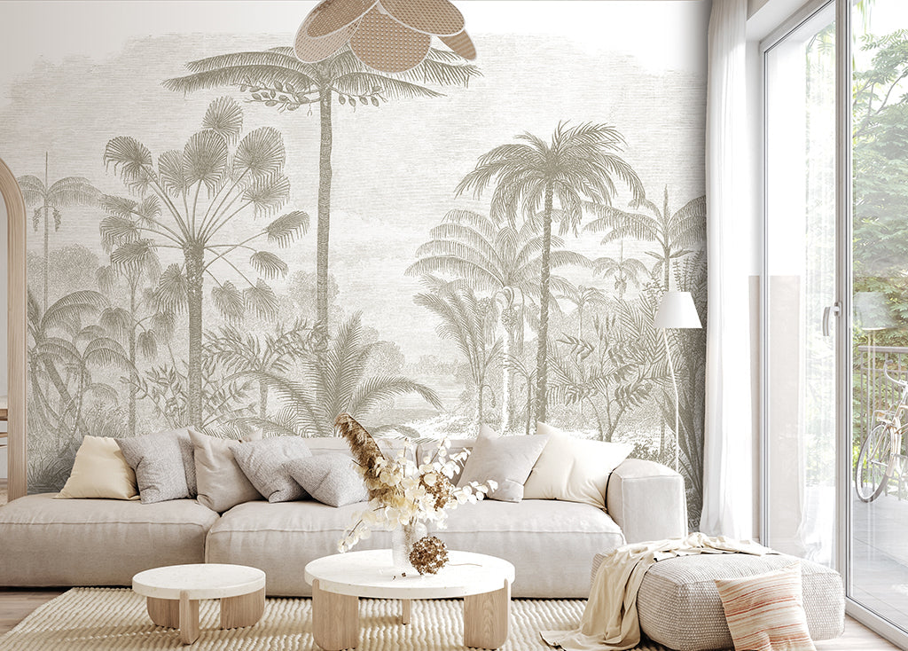 Papel Mural Tropical Beige