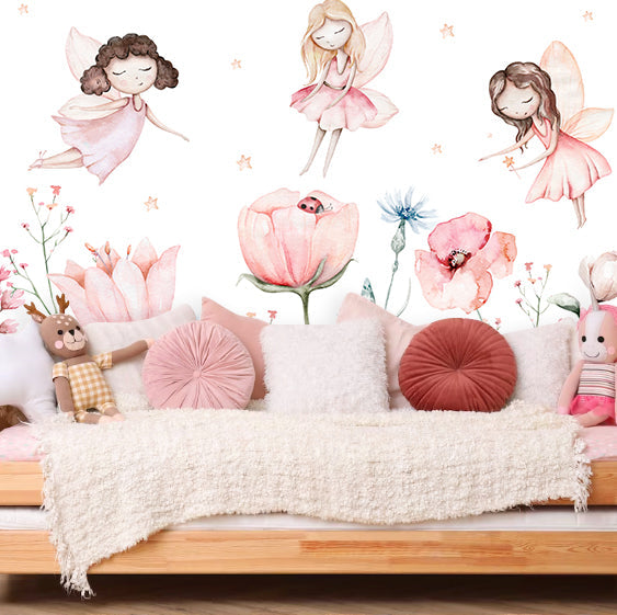 Papel Mural Haditas y flores