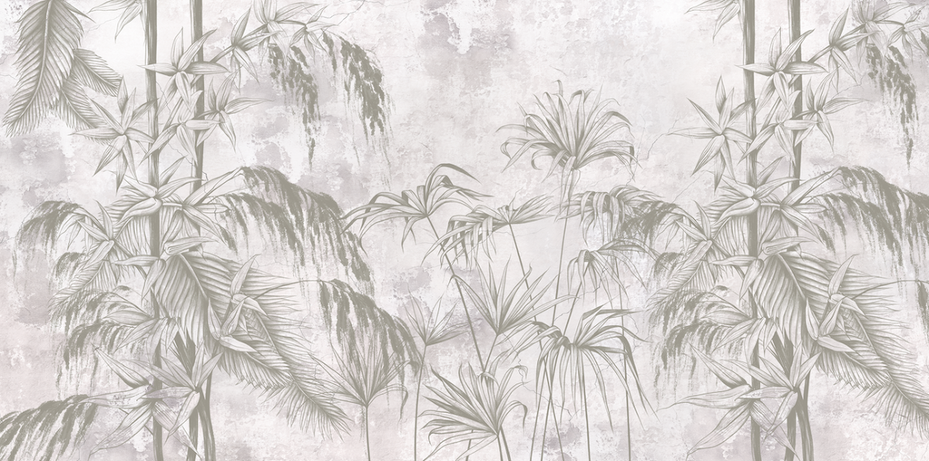 Papel Mural Tropical Gris 2