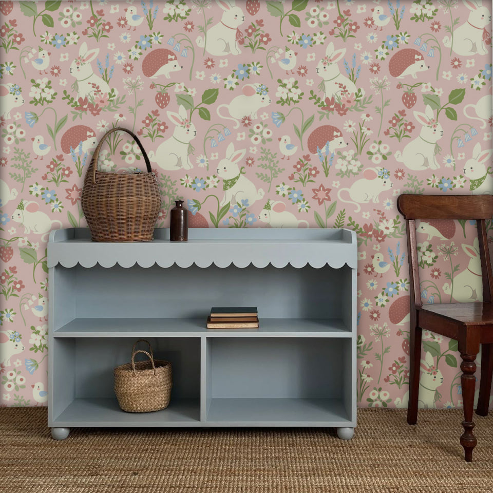 Papel Mural Woodland rosa
