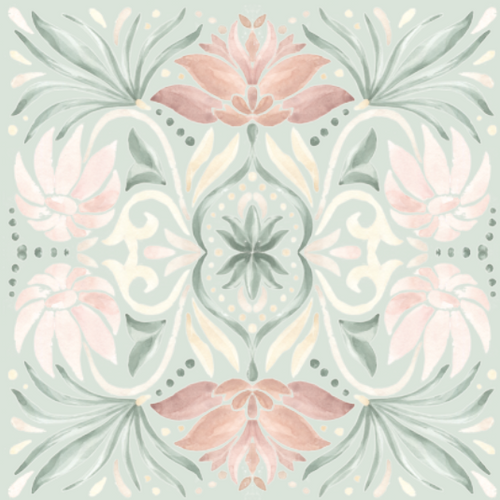 Azulejo Adhesivo Floral Mint Tile