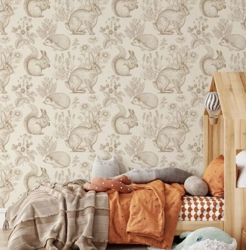 Papel Adhesivo Animales beige y café (Decovinil)