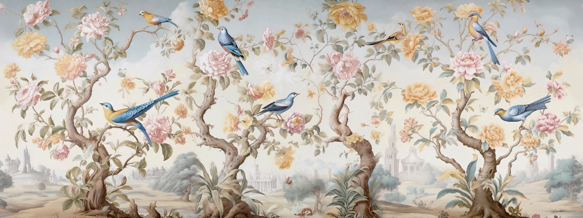 Papel Adhesivo Chinoiserie Celeste (Decovinil)