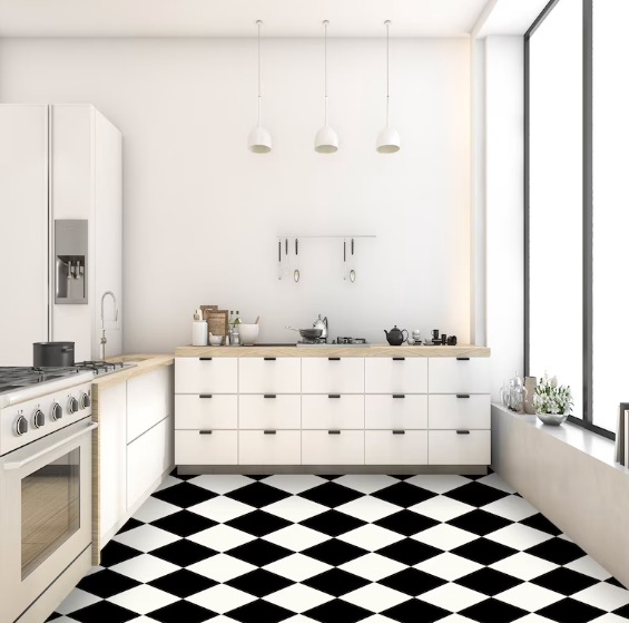 Azulejo Ajedrez Blanco y negro