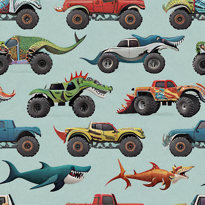 Papel Mural Monsters trucks