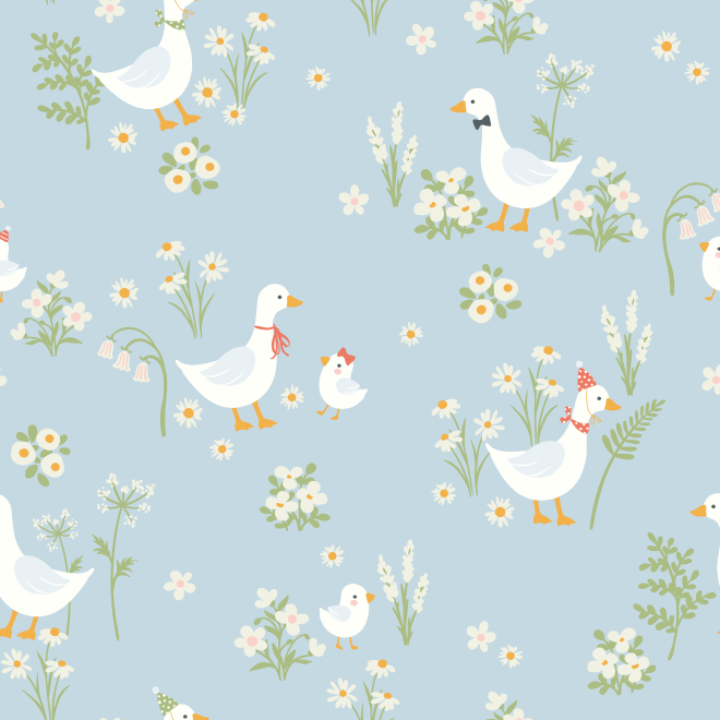 Papel Adhesivo Patito y flores (Decovinil)