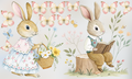 Set de estampados textil "Conejos y mariposas".
