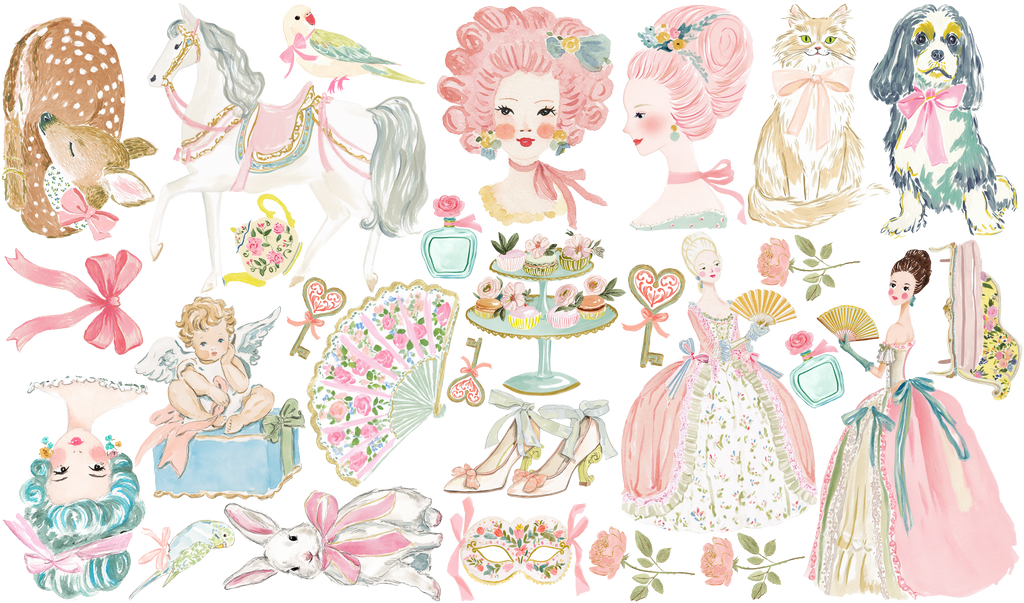 Set de estampados objetos "María Antonieta".