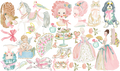 Set de estampados objetos "María Antonieta".