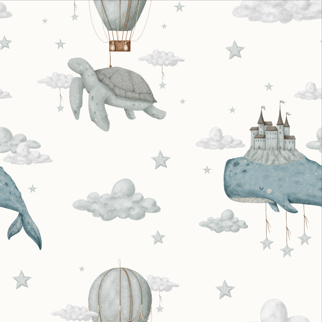 Papel Adhesivo Ballenas y tortugas (Decovinil)