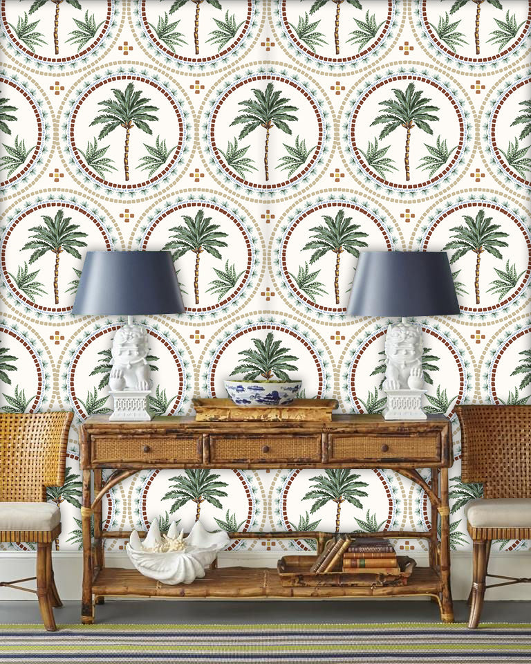 Papel Mural Palmeras mosaico