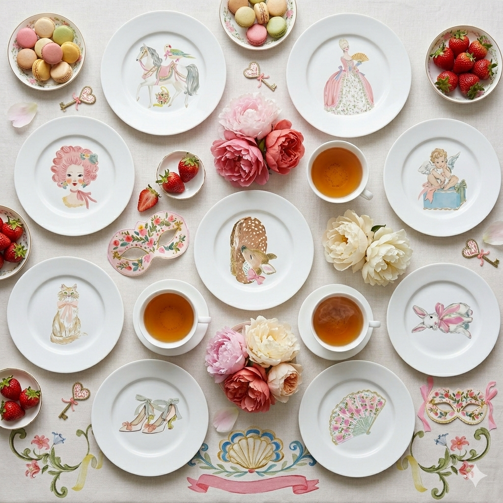 Set de estampados textil "María Antonieta".