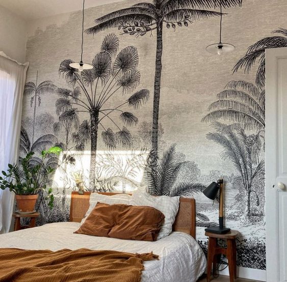 Papel Mural Tropical Grafito