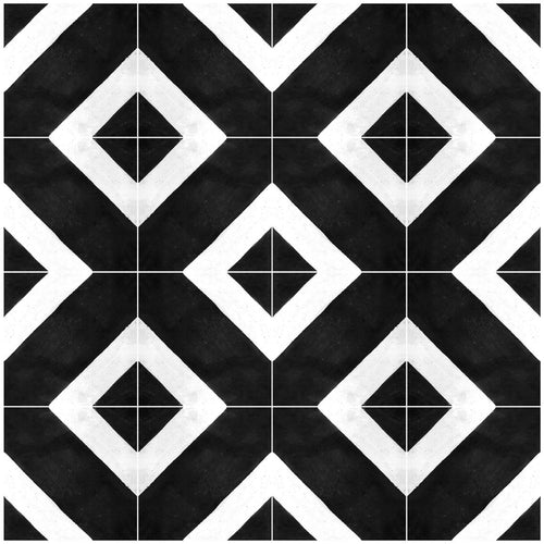 Azulejo Adhesivo Deco black and white