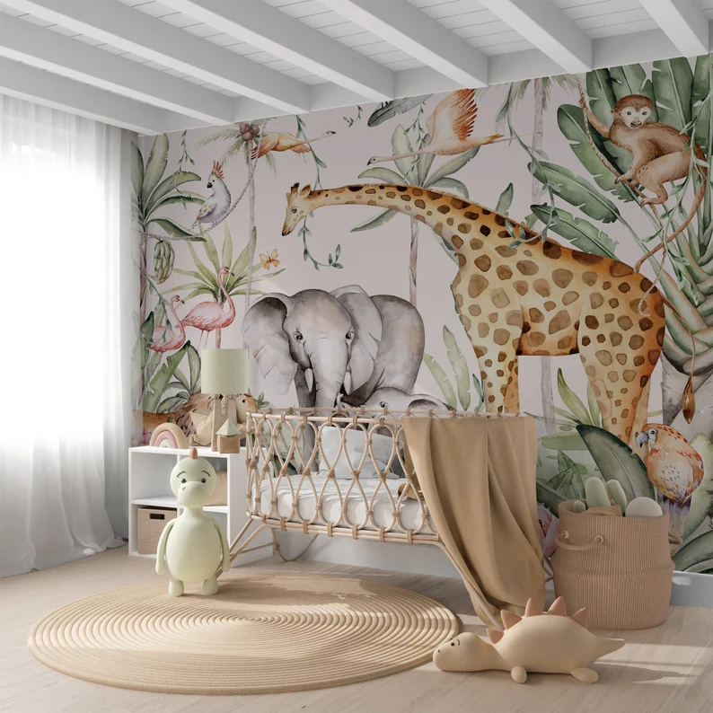 Papel Mural Jungla Rosa