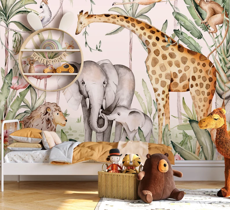 Papel Mural Jungla Rosa