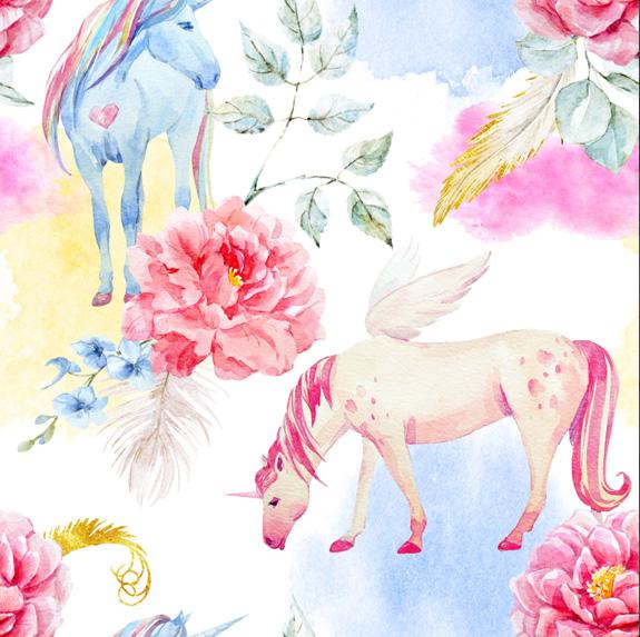 Papel Mural Unicornios